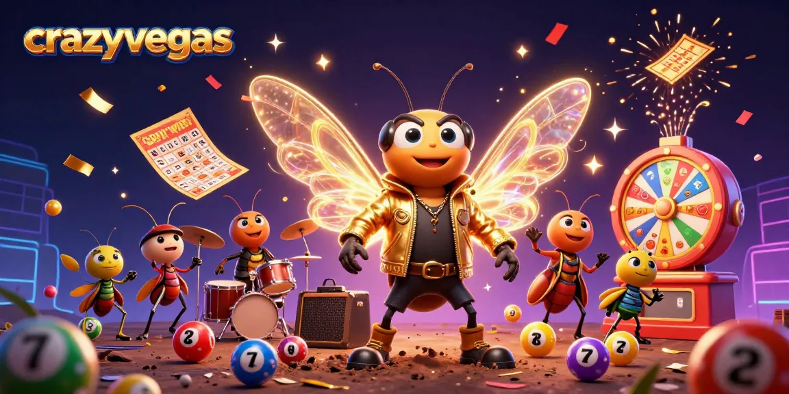 CrazyVegas offers an electrifying casino scene with vibrant characters and dynamic slot elements.